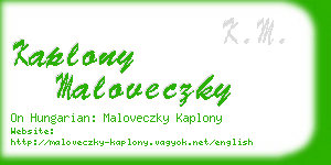 kaplony maloveczky business card